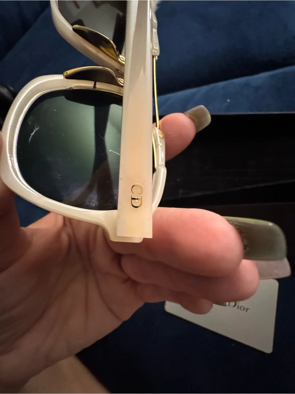 DIOR Abstract Square Mirrored Sunglasses White